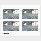 Gebroken glas rechthoekige sticker (Vel)