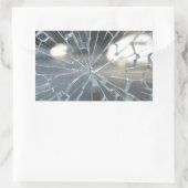Gebroken glas rechthoekige sticker (Tas)