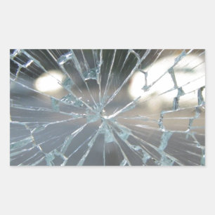 Gebroken glas rechthoekige sticker