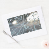 Gebroken glas rechthoekige sticker (Envelop)
