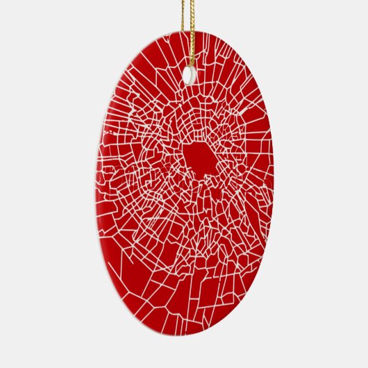 Gebroken glas Rood Keramisch Ornament (Rechts)