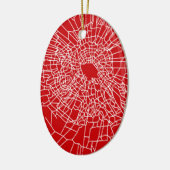 Gebroken glas Rood Keramisch Ornament (Links)