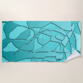 Gebroken Glas Teal Strandlaken (Voorkant)