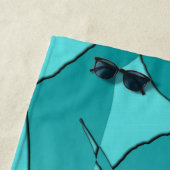 Gebroken Glas Teal Strandlaken (In situ)