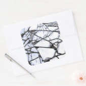 Gebroken glas vierkante sticker (Envelop)