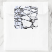 Gebroken glas vierkante sticker (Tas)