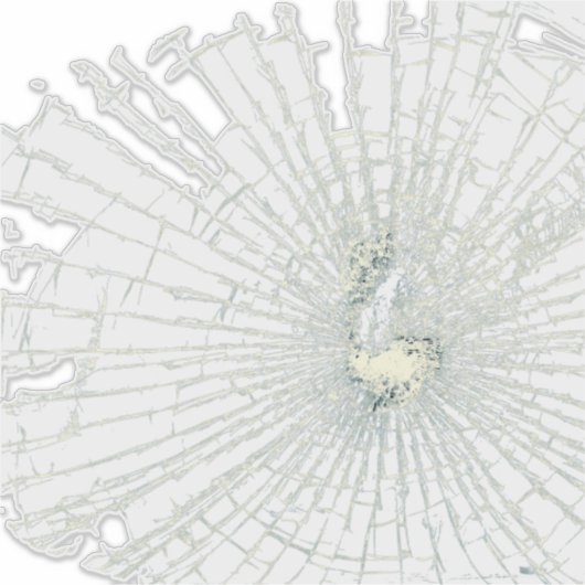 Gebroken glaseffect sticker (Voorkant)