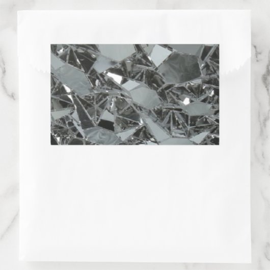 Gebroken glasstukken rechthoekige sticker (Tas)