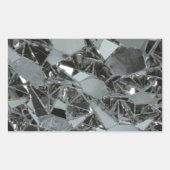 Gebroken glasstukken rechthoekige sticker (Voorkant)