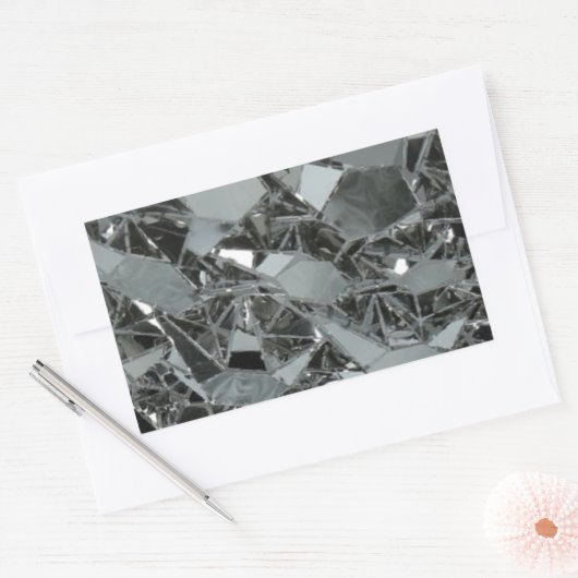 Gebroken glasstukken rechthoekige sticker (Envelop)