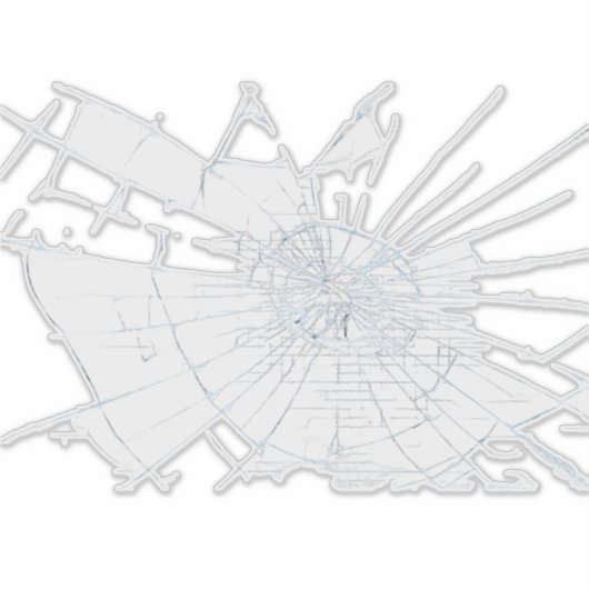 Gebroken glazen effect sticker (Voorkant)