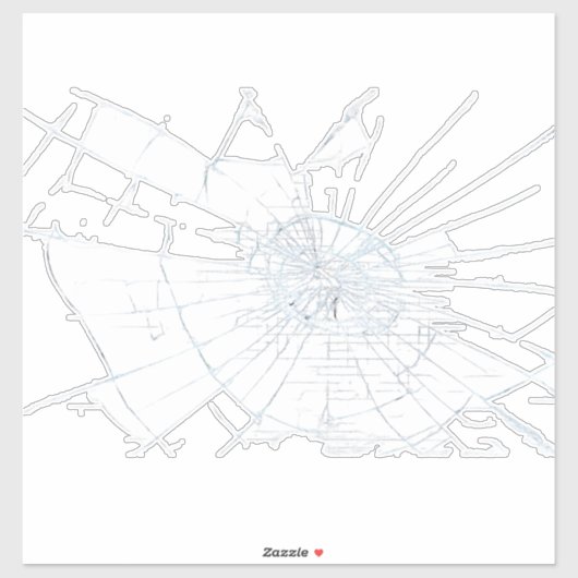 Gebroken glazen effect sticker (Vel)