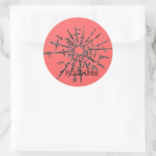 Gebroken Glazen Liefde Ronde Sticker (Tas)