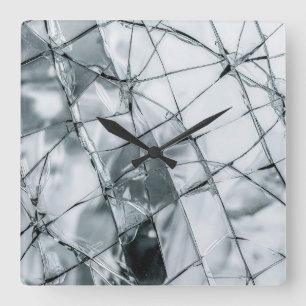 Gebroken glazen oppervlak (stijl 4) olieverfschild vierkante klok