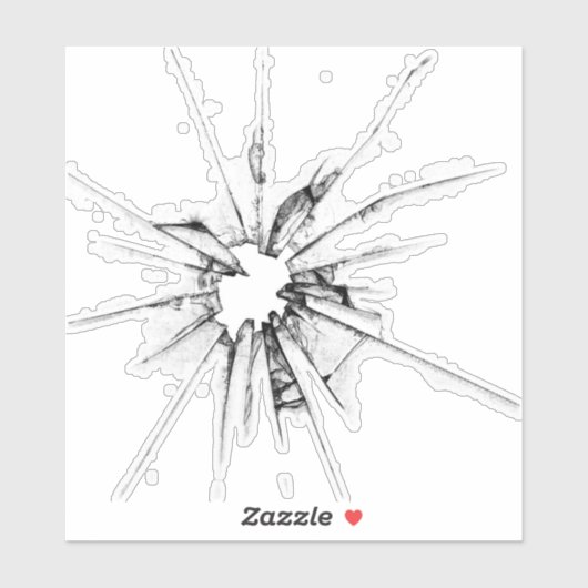 Gebroken glazen Sticker (Vel)