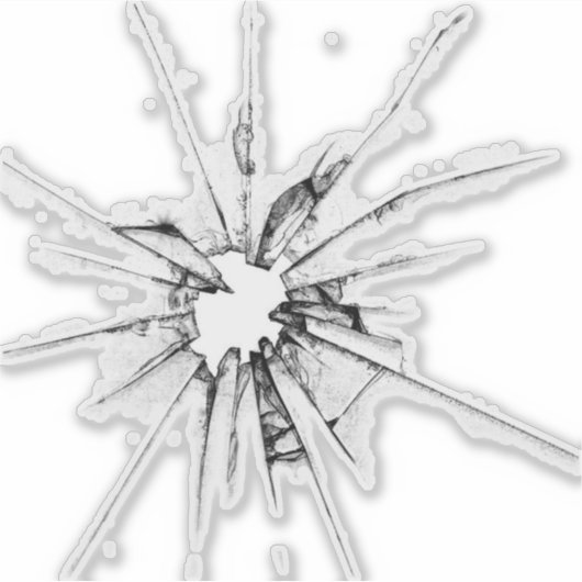 Gebroken glazen Sticker (Voorkant)