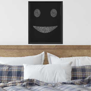 Gebroken Glimlach – Minimalistische Donkere Abstra Canvas Afdruk