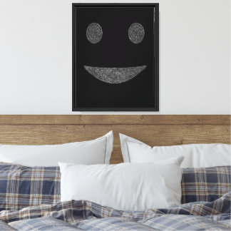 Gebroken Glimlach – Minimalistische Donkere Abstra Canvas Afdruk