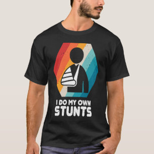Gebroken hand ik doe mijn eigen stunts snel goed V T-shirt