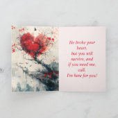 GEBROKEN HART AANMOEDIGING KAART (Binnen)