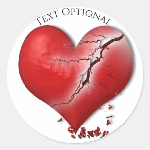 Gebroken hart Anti Valentijnsdag Ronde Sticker