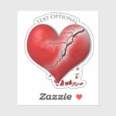 Gebroken hart Anti Valentijnsdag Sticker (Vel)