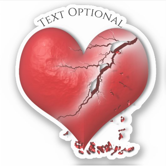 Gebroken hart Anti Valentijnsdag Sticker (Voorkant)
