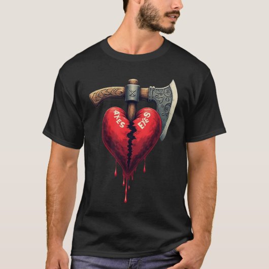 Gebroken Hart Bijlen Exes - Einde van de Liefde T-shirt (Voorkant)