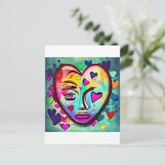 gebroken hart briefkaart (Staand voorkant)