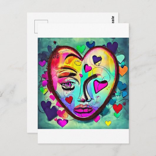 gebroken hart briefkaart (Voorkant / Achterkant)