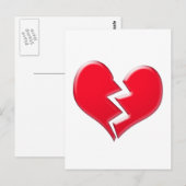 Gebroken hart briefkaart (Voorkant / Achterkant)