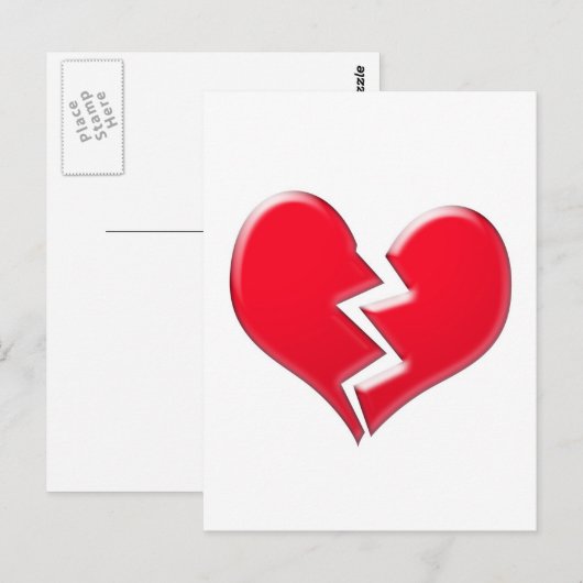 Gebroken hart briefkaart (Voorkant / Achterkant)