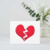 Gebroken hart briefkaart (Staand voorkant)
