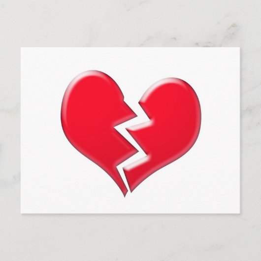 Gebroken hart briefkaart (Voorkant)