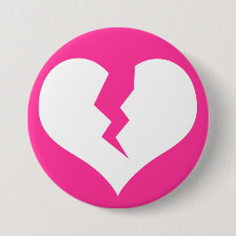 Gebroken hart Button/pin Ronde Button 7,6 Cm