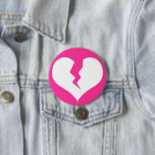 Gebroken hart Button/pin Ronde Button 7,6 Cm (In situ)