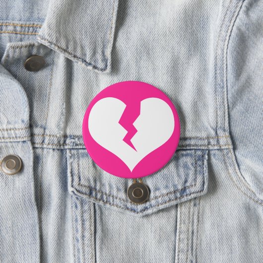 Gebroken hart Button/pin Ronde Button 7,6 Cm (In situ)