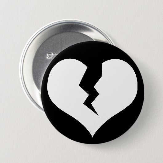 Gebroken hart Button/pin Ronde Button 7,6 Cm (Voorkant /achterkant)