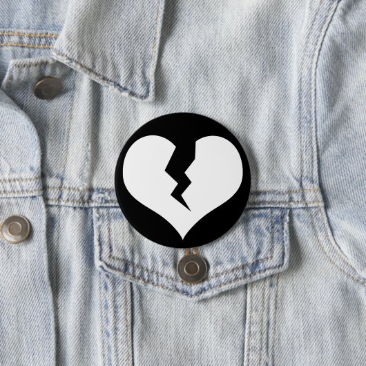 Gebroken hart Button/pin Ronde Button 7,6 Cm (In situ)
