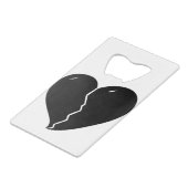 gebroken hart creditkaart flessenopener (Voorkant Gekanteld)