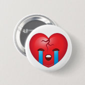 Gebroken Hart Emoji Ronde Button 5,7 Cm (Voorkant /achterkant)