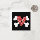 Gebroken Hart En Kruisbeenderen Notitiekaartje (Voorkant / Achterkant in situ)