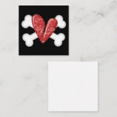 Gebroken hart en schedelbotten notitiekaartje (Voorkant / Achterkant)