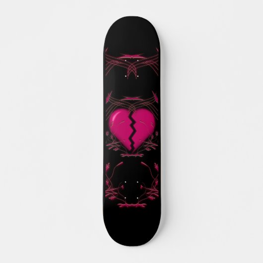 Gebroken hart en tribaal kunstwerk: Roze: Skateboa Persoonlijk Skateboard (Voorkant)