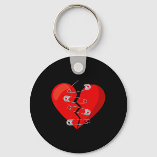Gebroken hart en veiligheidsspelden Anti Valentijn Sleutelhanger