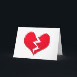 Gebroken hart feestdagen kaart<br><div class="desc">Een hart gebroken in twee</div>