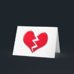 Gebroken hart feestdagen kaart<br><div class="desc">Een hart gebroken in twee</div>