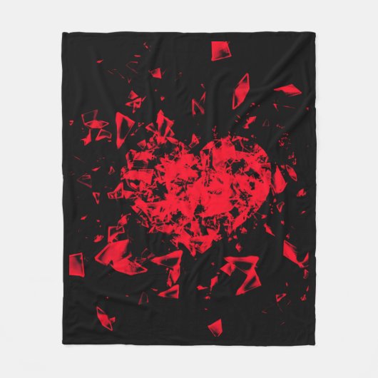 Gebroken Hart Fleece Deken (Voorkant)