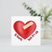 Gebroken hart genezen met patch en levenscitaat (Staand voorkant)