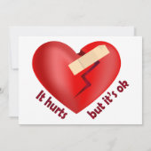 Gebroken hart genezen met patch en levenscitaat bedankkaart (Achterkant)